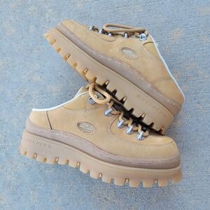 Vintage Skechers Jammers 90s Slip On Platforms Sneaker Tan Womens 7.5